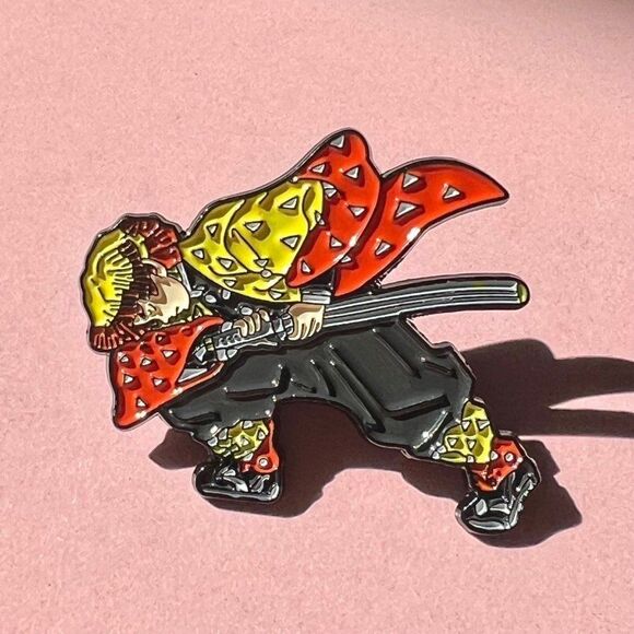 Demon Slayer Anime Zenitsu First Form Enamel Pin - Picture 5 of 5